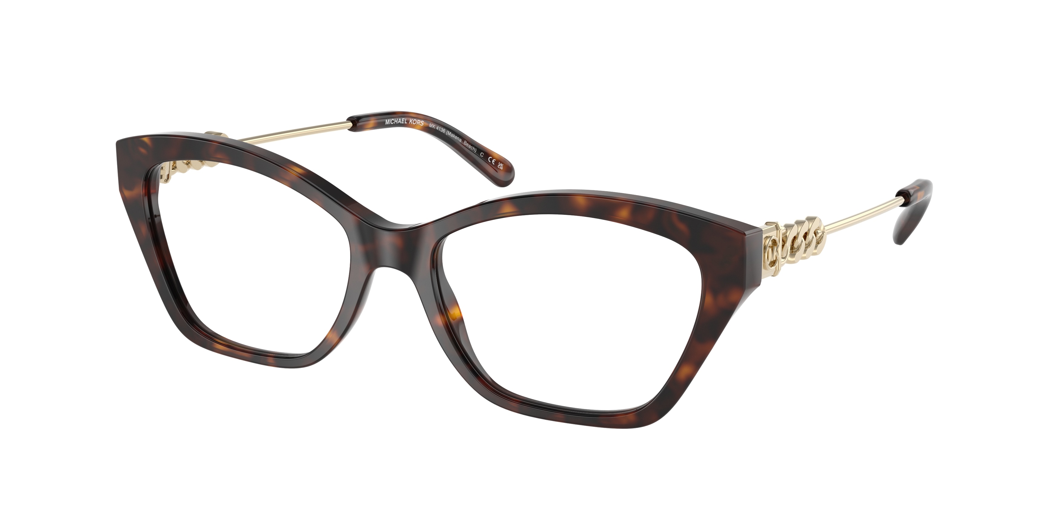 Michael Kors Damen MK4136 Makena Beach 3006 Optische Fassungen Acetat SchildkröTe Transparent Quadratisch Normal-image